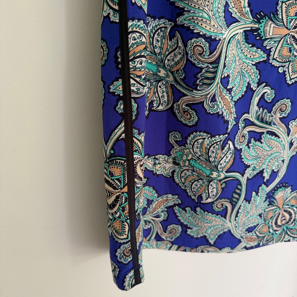 LOFT Shift Dress Short Sleeve Purple Paisley Floral Print Size 6P Petite - Picture 6 of 13